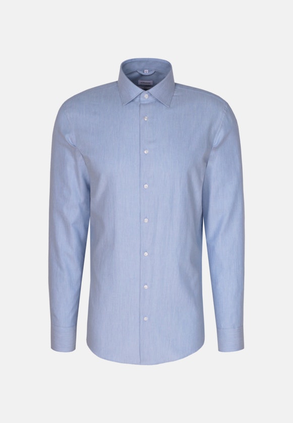 Flannel shirt in Shaped with Kent-Collar in Light Blue |  Seidensticker Onlineshop