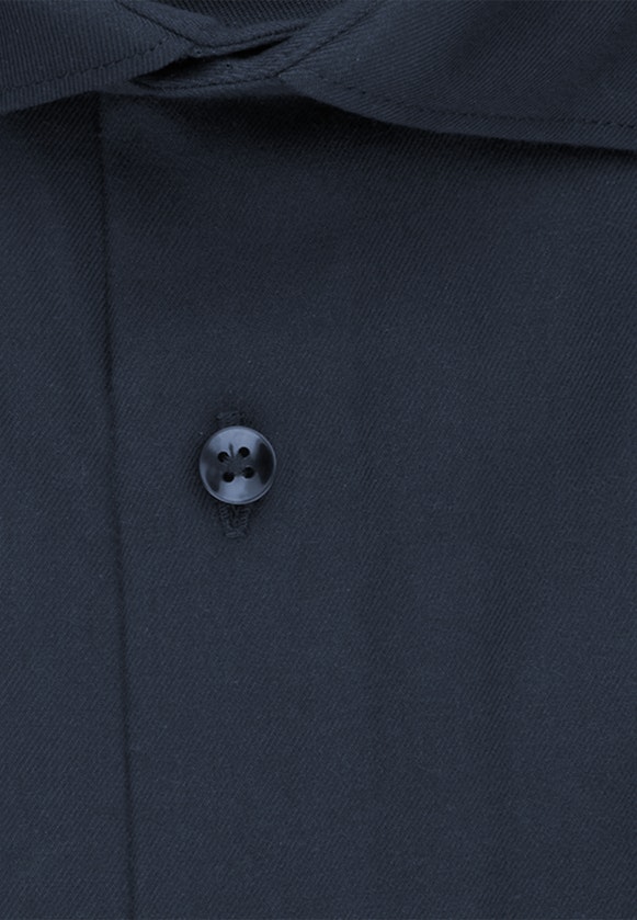 Shaped Flannel shirt Uni in Dark Blue |  Seidensticker Onlineshop