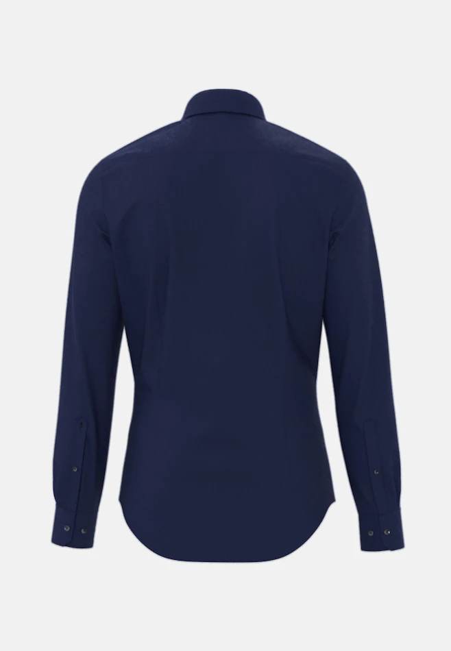 Shaped Flanellhemd Uni in Dunkelblau | Seidensticker Onlineshop
