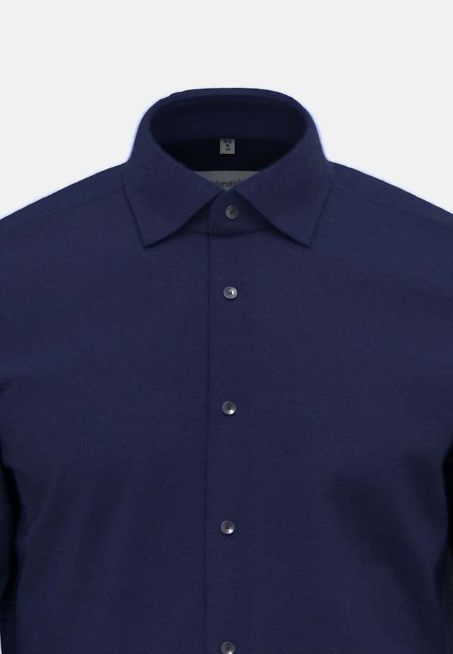 Chemise en flanelle Shaped Flanelle Col Kent in Bleu Foncé |  Seidensticker Onlineshop