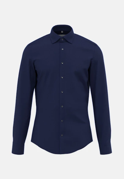 Shaped Flannel shirt Uni in Dark Blue |  Seidensticker Onlineshop