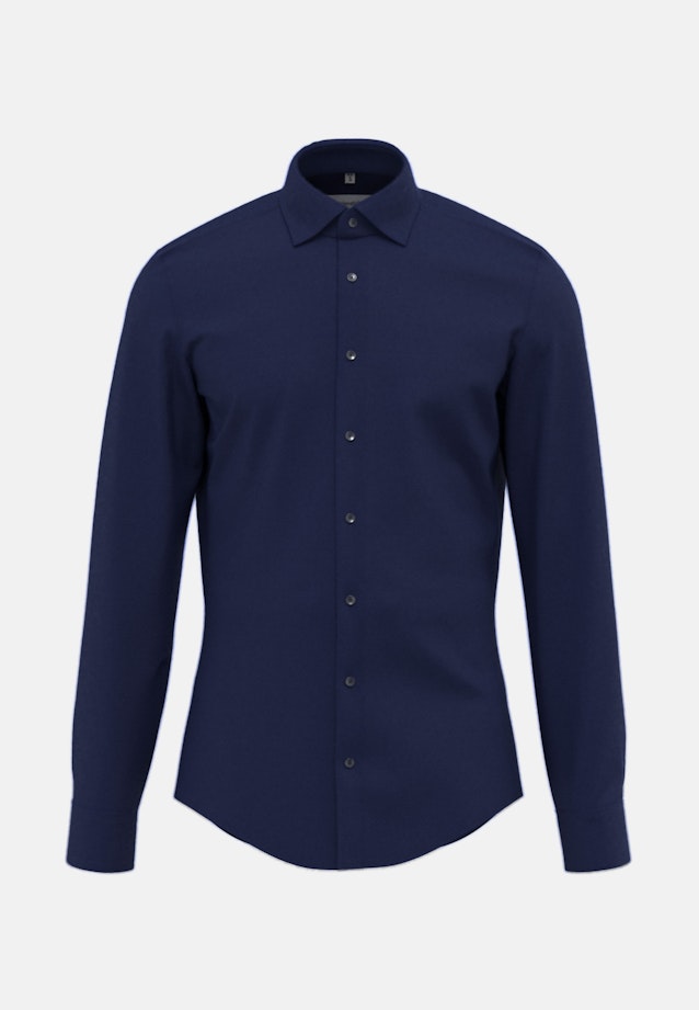 Chemise en flanelle Shaped Flanelle Col Kent in Bleu Foncé |  Seidensticker Onlineshop