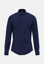 Flannel shirt in Shaped with Kent-Collar in Dark Blue |  Seidensticker Onlineshop