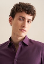 Shaped Flanellhemd Uni in Lila |  Seidensticker Onlineshop