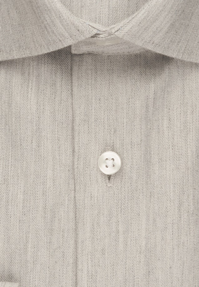 Shaped Flannel shirt Uni in Grey |  Seidensticker Onlineshop