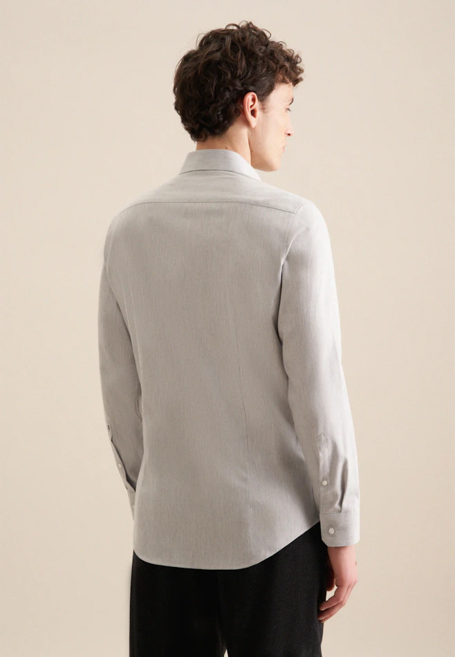 Shaped Flannel shirt Uni in Grey | Seidensticker online shop