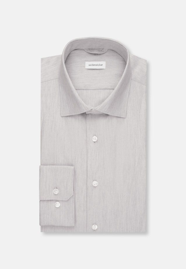 Shaped Flannel shirt Uni in Grey |  Seidensticker Onlineshop