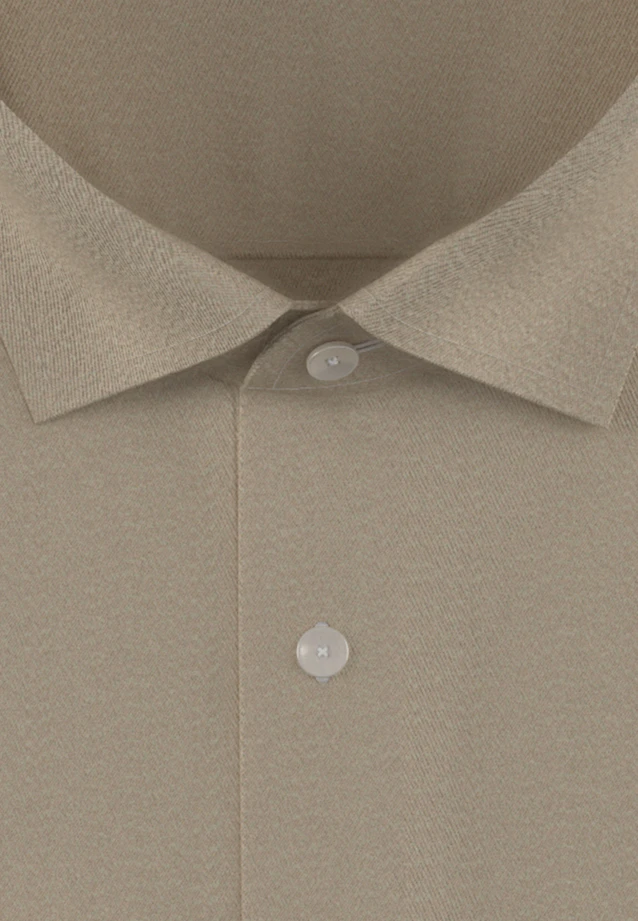 Shaped Chemise en flanelle Uni in Marron |  Seidensticker Onlineshop