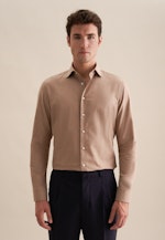 Shaped Flannel shirt Uni in Brown |  Seidensticker Onlineshop