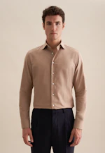 Shaped Chemise en flanelle Uni in Marron |  Seidensticker Onlineshop