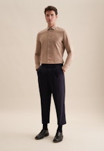 Shaped Flanellhemd Uni in Braun |  Seidensticker Onlineshop