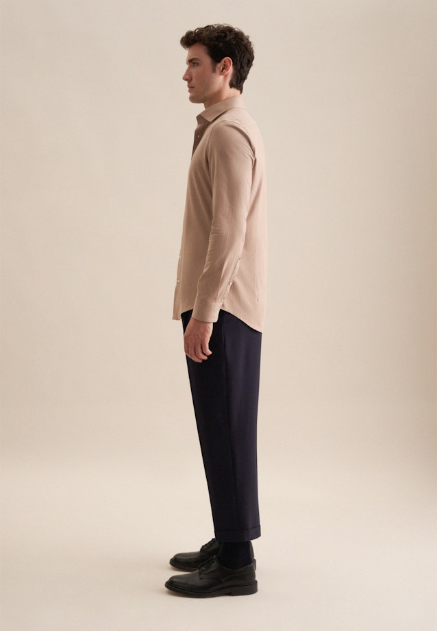 Shaped Flanellhemd Uni in Braun |  Seidensticker Onlineshop