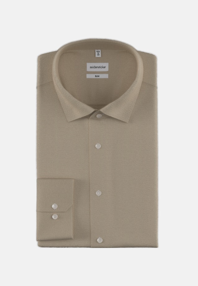 Chemise en flanelle Shaped Flanelle Col Kent in Marron |  Seidensticker Onlineshop