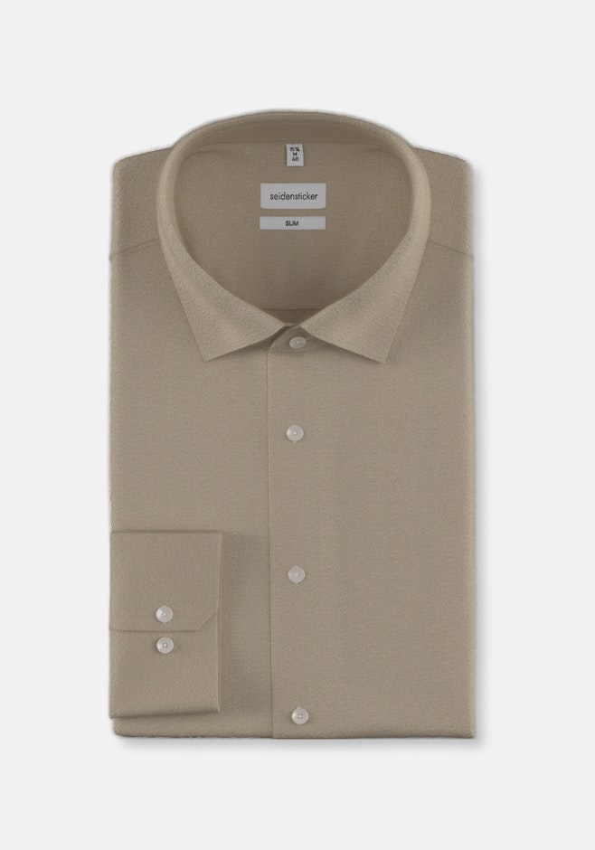 Shaped Chemise en flanelle Uni dans Marron | Boutique en ligne Seidensticker