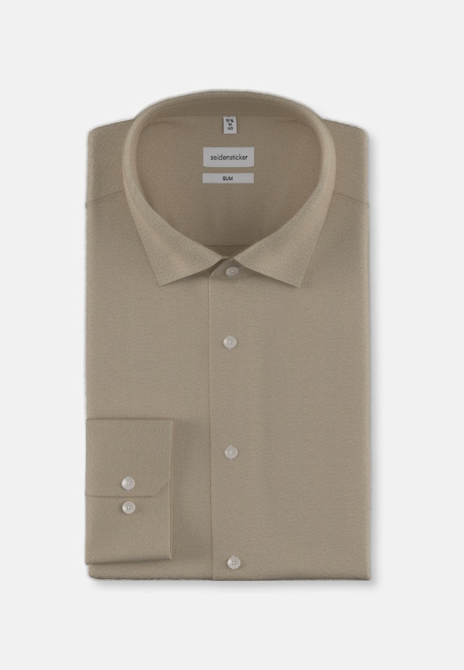 Shaped Flannel shirt Uni in Brown | Seidensticker online shop