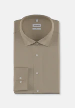 Shaped Chemise en flanelle Uni in Marron |  Seidensticker Onlineshop