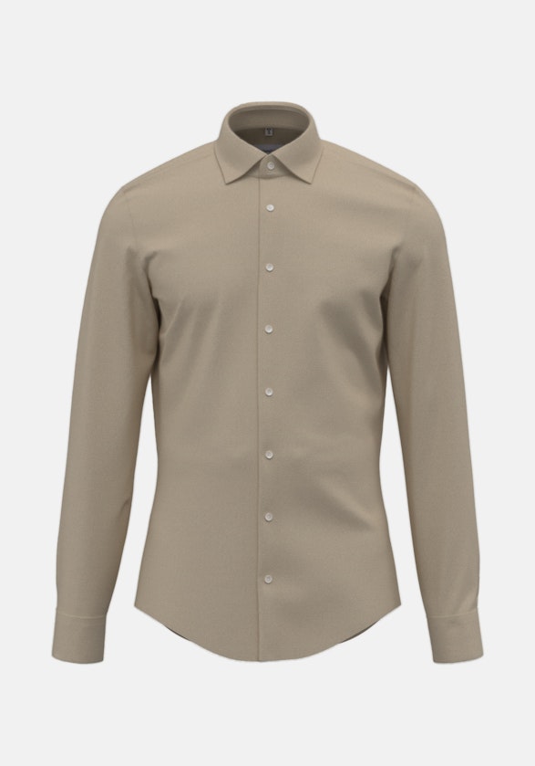 Shaped Flannel shirt Uni in Brown |  Seidensticker Onlineshop