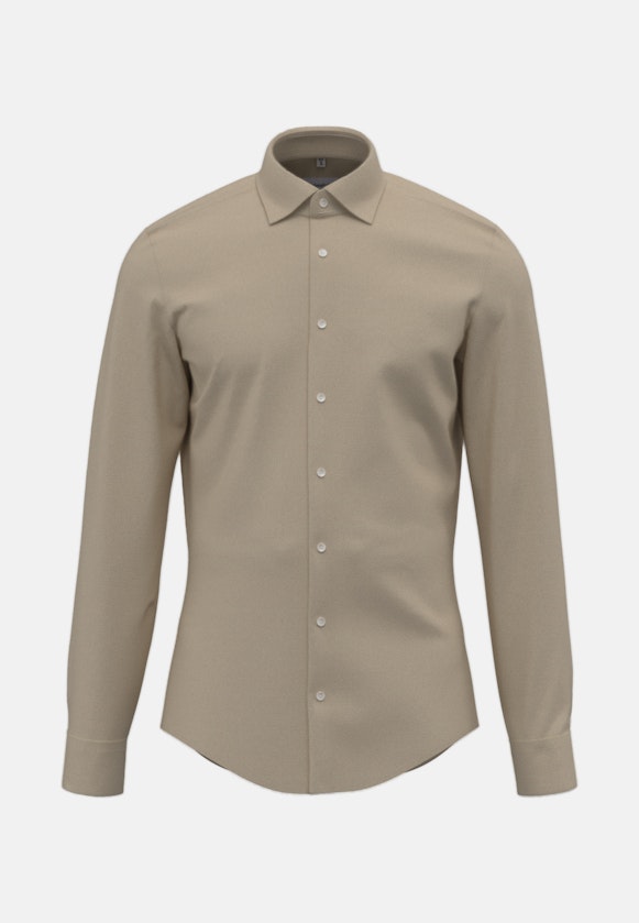 Chemise en flanelle Shaped Flanelle Col Kent in Marron |  Seidensticker Onlineshop