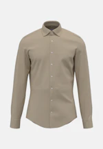 Shaped Chemise en flanelle Uni in Marron |  Seidensticker Onlineshop