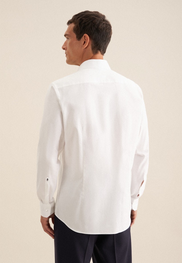 Chemise en flanelle Shaped Flanelle Col Kent in Blanc |  Seidensticker Onlineshop