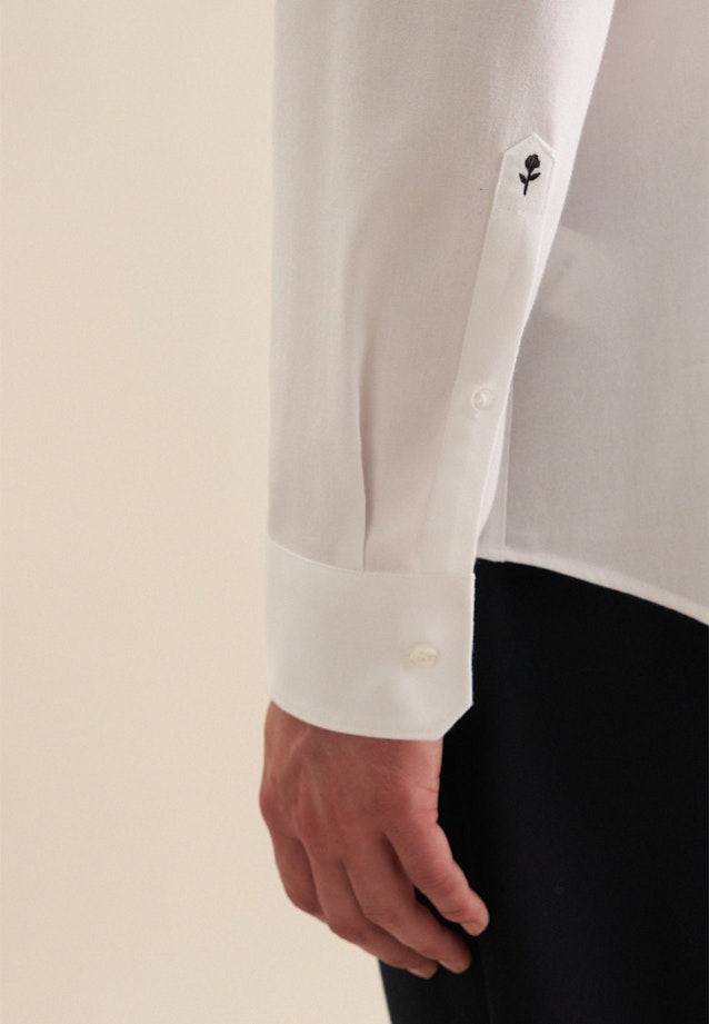 Chemise en flanelle Shaped Flanelle Col Kent in Blanc |  Seidensticker Onlineshop