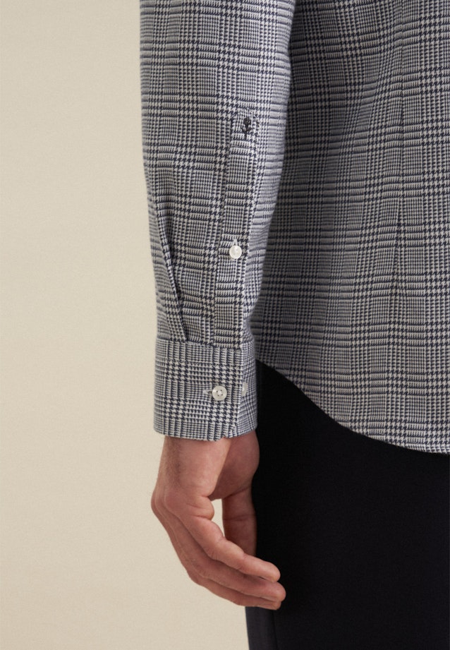 Shaped Chemise en flanelle carreaux in Bleu Foncé |  Seidensticker Onlineshop