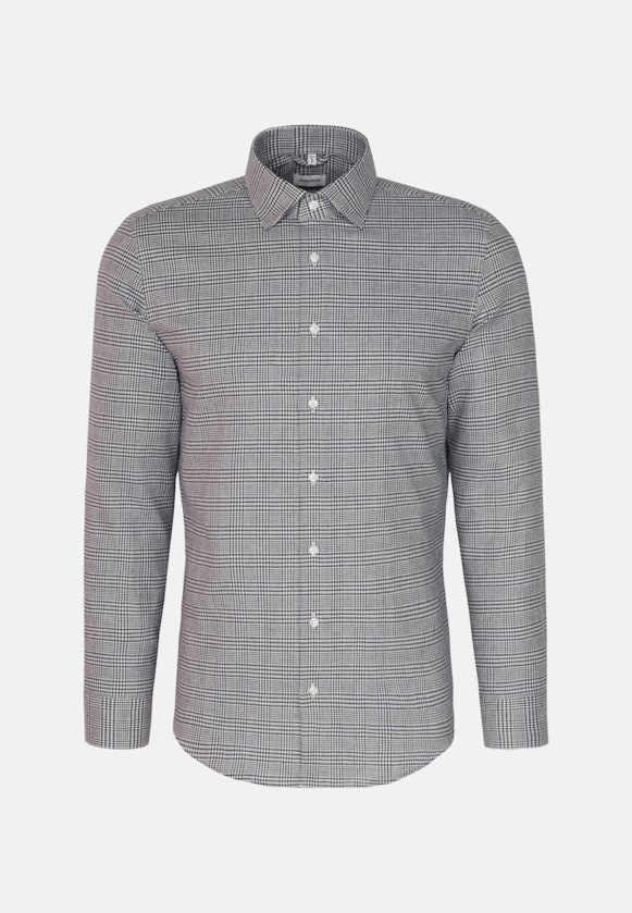 Chemise en flanelle Shaped Flanelle Col Kent in Bleu Foncé |  Seidensticker Onlineshop