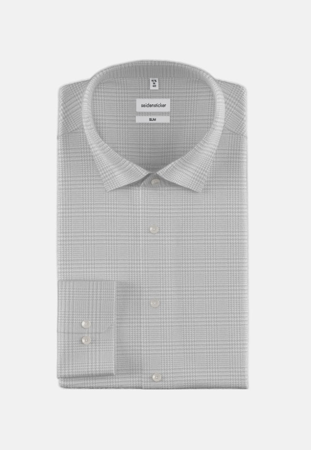 Shaped Flanellhemd Karo in Grau |  Seidensticker Onlineshop