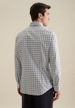 Flannel shirt in Shaped with Button-Down-Collar in Dark Blue |  Seidensticker Onlineshop