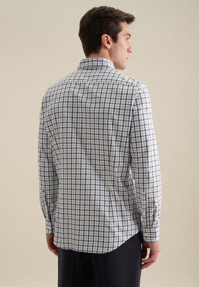 Shaped Flannel shirt Check in Dark Blue |  Seidensticker Onlineshop