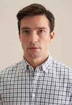 Shaped Flannel shirt Check in Dark Blue |  Seidensticker Onlineshop