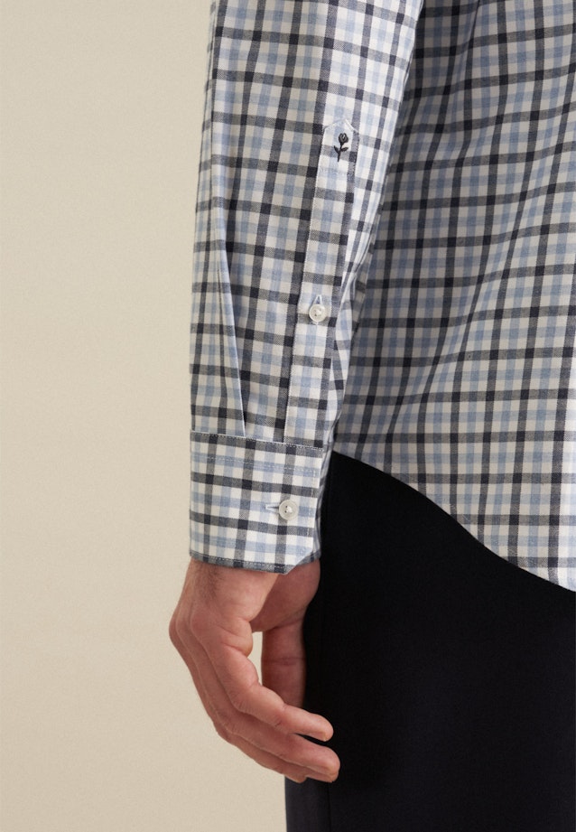 Flanell Flanellhemd in Shaped mit Button-Down-Kragen in Dunkelblau |  Seidensticker Onlineshop