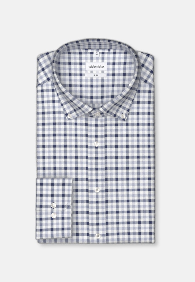 Shaped Flanellhemd Karo in Dunkelblau |  Seidensticker Onlineshop