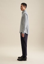 Flanellen hemd in Shaped with Button-Down-Kraag in Groen |  Seidensticker Onlineshop