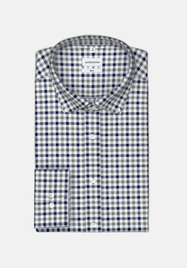 Shaped Flannel shirt Check in Green |  Seidensticker Onlineshop