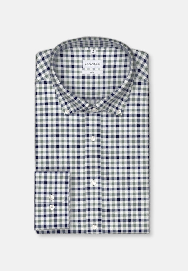 Shaped Flanellhemd Karo in Grün |  Seidensticker Onlineshop