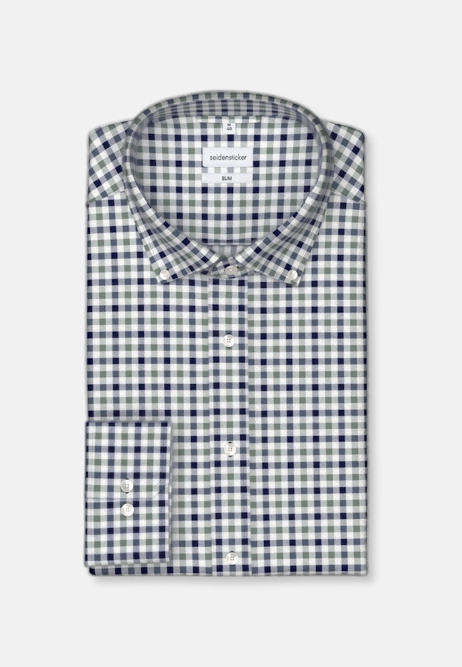 Shaped Flanellhemd Karo in Grün | Seidensticker Onlineshop