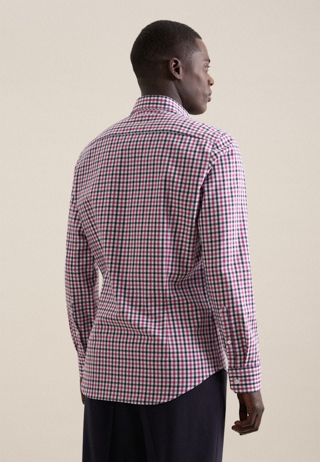 Flannel shirt in Shaped with Button-Down-Collar in Pink |  Seidensticker Onlineshop