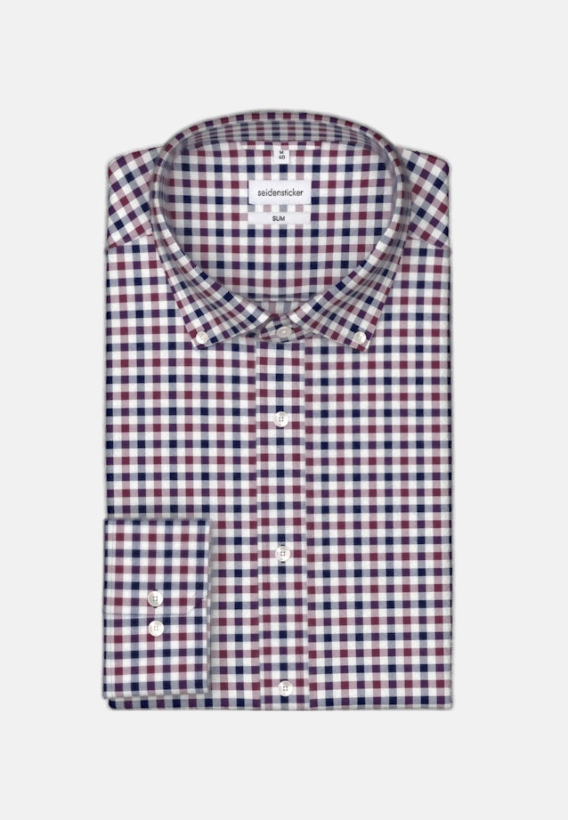 Flannel shirt in Shaped with Button-Down-Collar in Pink |  Seidensticker Onlineshop