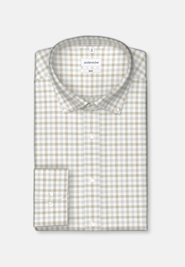 Shaped Flanellhemd Karo in Braun |  Seidensticker Onlineshop