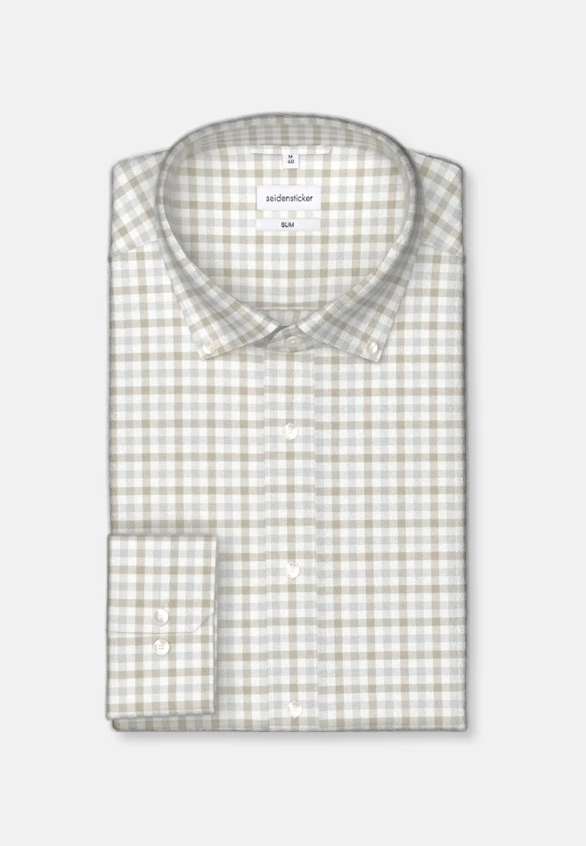 Shaped Flanellhemd Karo in Braun | Seidensticker Onlineshop