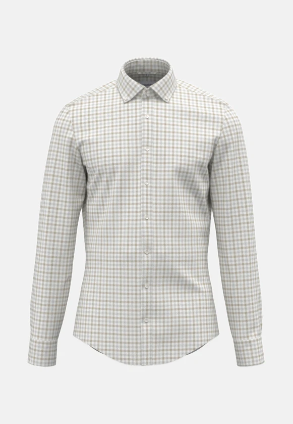 Shaped Flanellhemd Karo in Braun |  Seidensticker Onlineshop