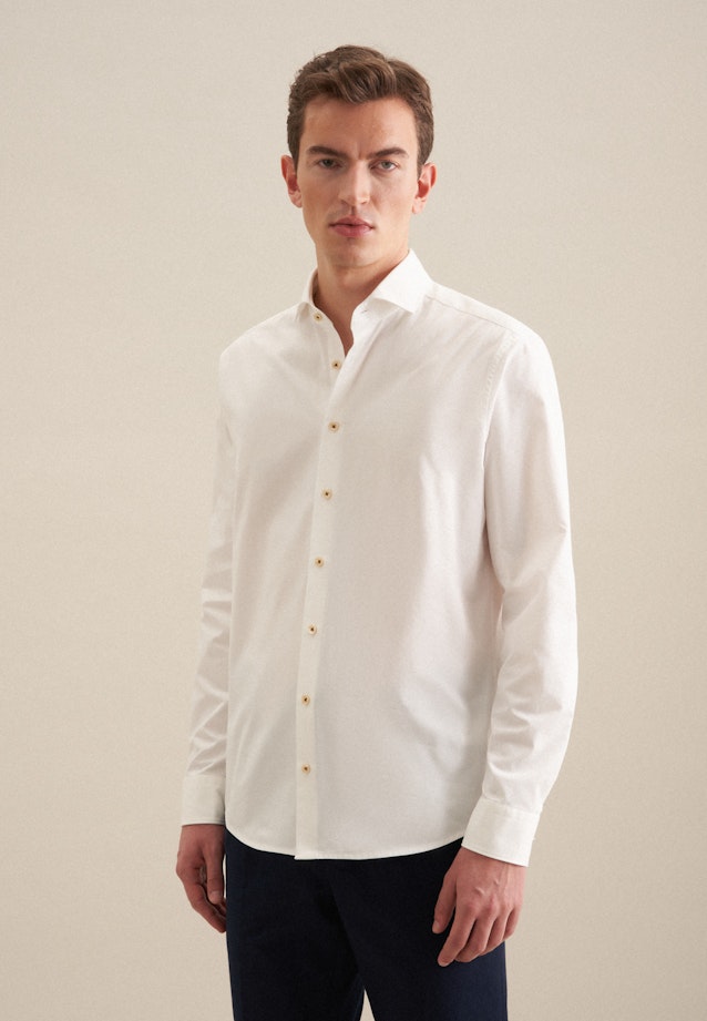 Chemise Décontractée Regular Manche Longue Sémi-Classique in Ecru |  Seidensticker Onlineshop