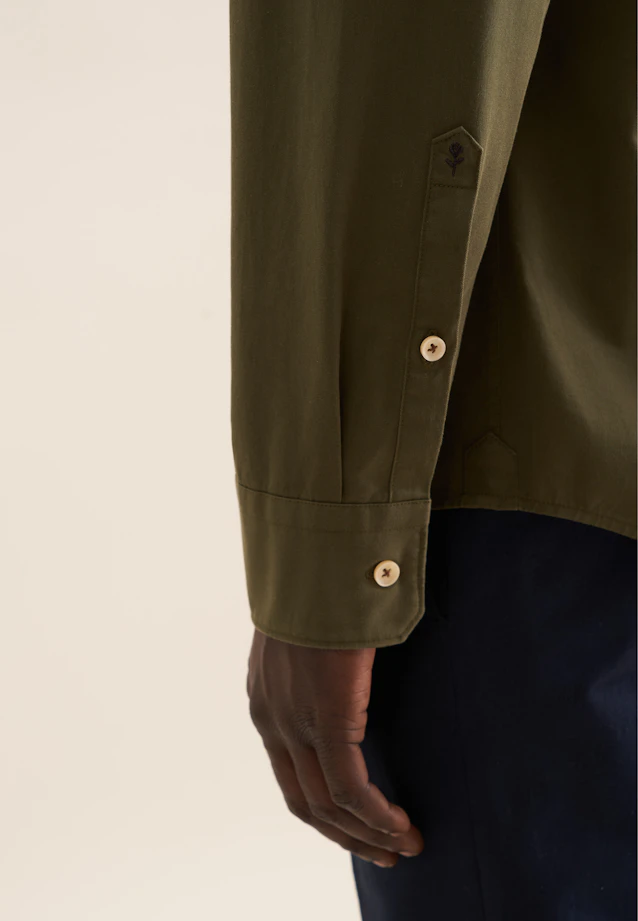 Regular Casual Hemd Uni in Grün |  Seidensticker Onlineshop