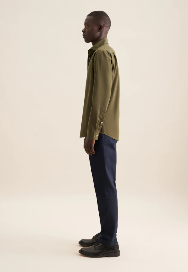 Regular Casual Hemd Uni in Grün |  Seidensticker Onlineshop