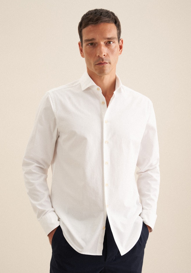Regular Chemise décontractée Uni dans Blanc | Boutique en ligne Seidensticker