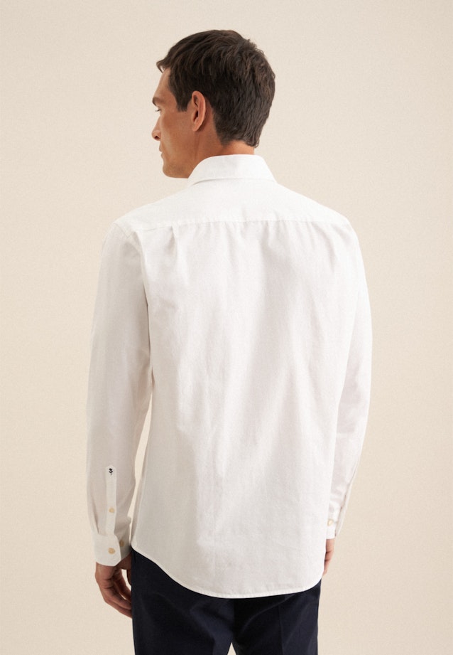 Regular Chemise décontractée Uni in Blanc |  Seidensticker Onlineshop