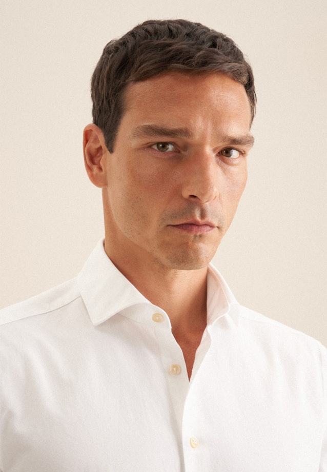 Regular Chemise décontractée Uni in Blanc |  Seidensticker Onlineshop