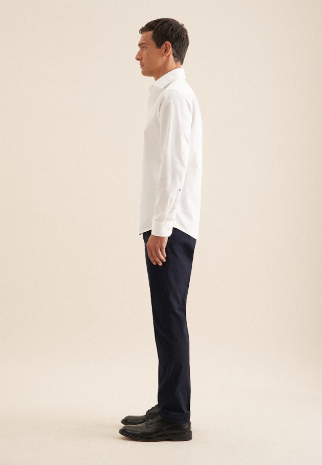Regular Casual Hemd Uni in Blanc |  Seidensticker Onlineshop