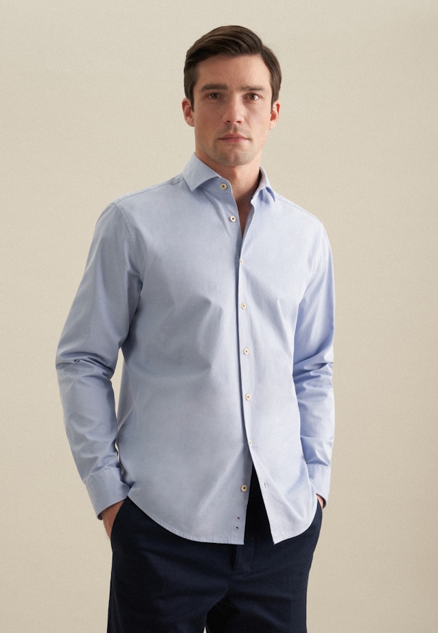 Chemise Décontractée Regular Manche Longue Sémi-Classique in Bleu Clair |  Seidensticker Onlineshop